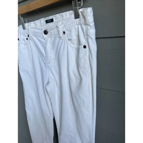 Vintage J Crew Corduroy Pants Womens 4 Short Bootcut Ivory Flare Preppy Cotton - Picture 4 of 8